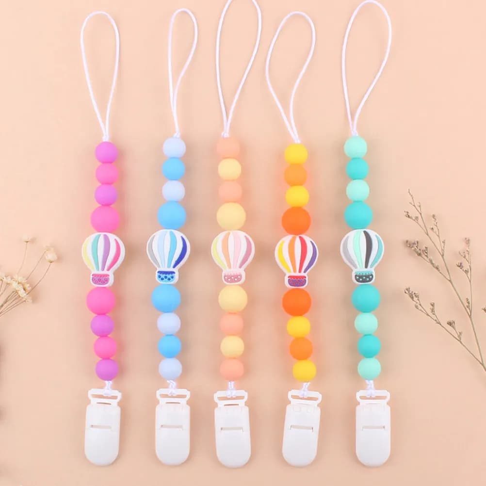 Clip per Catenella Portaciuccio, Leggero e Compatto, Facile da Usare, Regalo per Baby Shower e Natale, Clip per Massaggiagengive