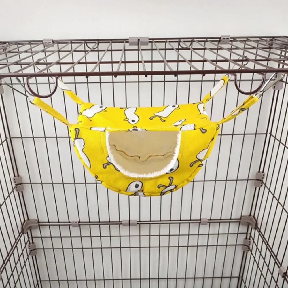Velvet/linen hamster, warm suspended bed for hamsters, soft curtain for squirrel, hideout, hanging ferret hammock