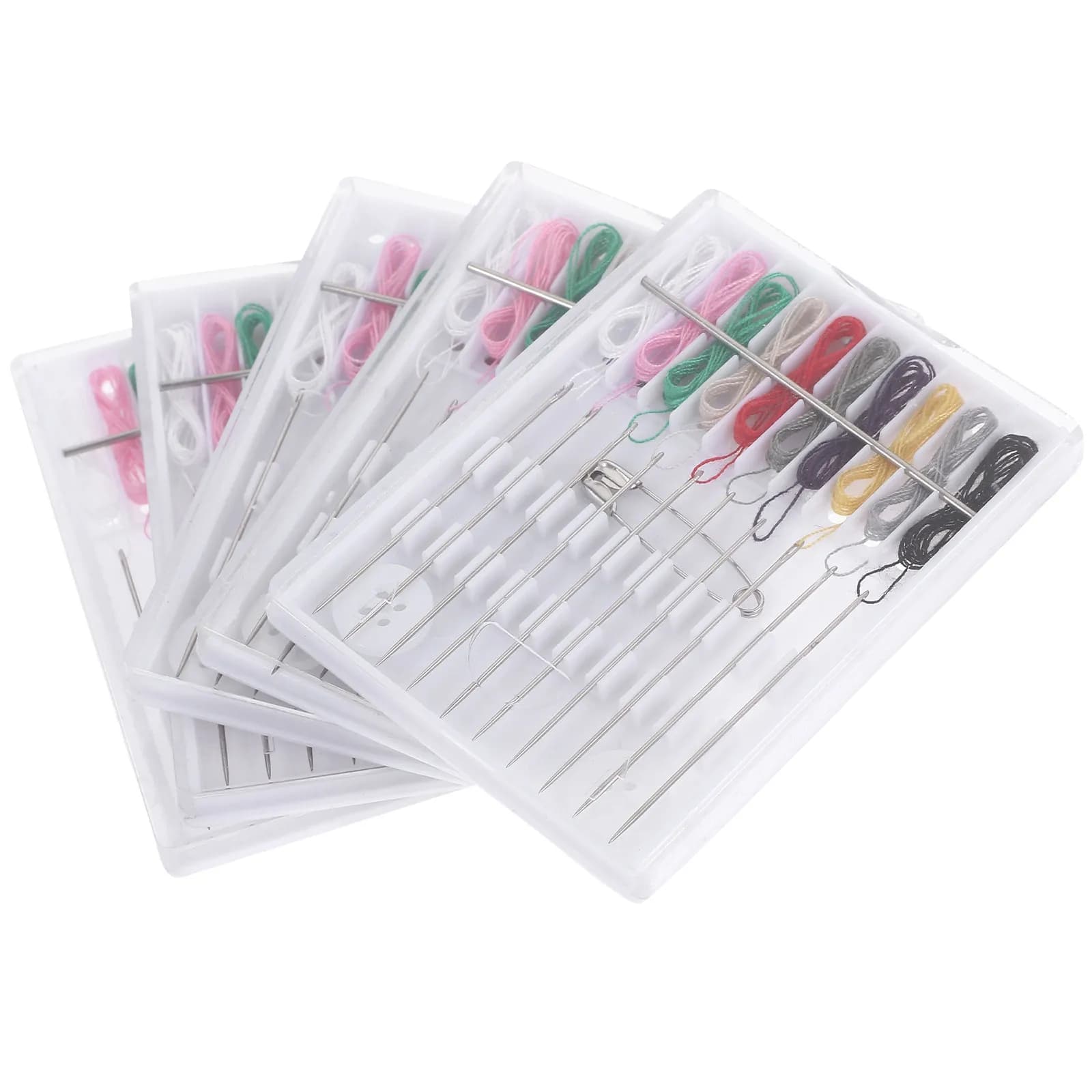 Set da 5 Kit di Fili da Cucito Portatili, Set di Aghi Multifunzionali, Mini Custodia da Viaggio per Casa, Hotel, Esterni