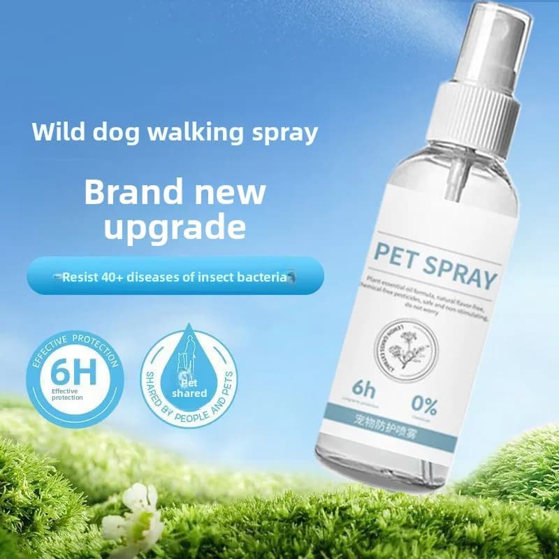 Spray per polpacci e zecche per animali domestici da 100 ml per cani e gatti Protezione 6H Olio essenziale naturale Uso interno ed esterno Deodorante e sterilizzante
