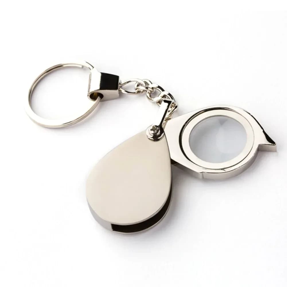 Lente d'ingrandimento portatile 10/15X pieghevole con portachiavi, mini lente d'ingrandimento resistente in vetro, strumento tascabile, regalo per le vacanze