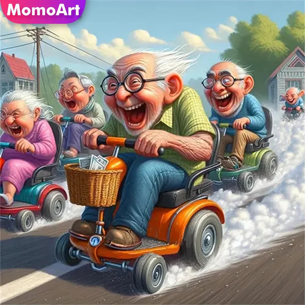 Momoart 5D fai da te diamante mosaico vecchio coppia ritratto ricamo pittura cartone animato punto croce set ricamo decorazione della parete