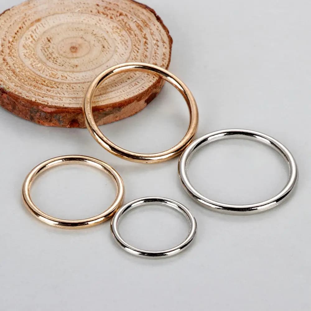 10 pz metallo O Ring argento oro metallo fibbia parti della borsa accessori per cucire durevoli forniture artigianali fai da te zaino cinture Decor