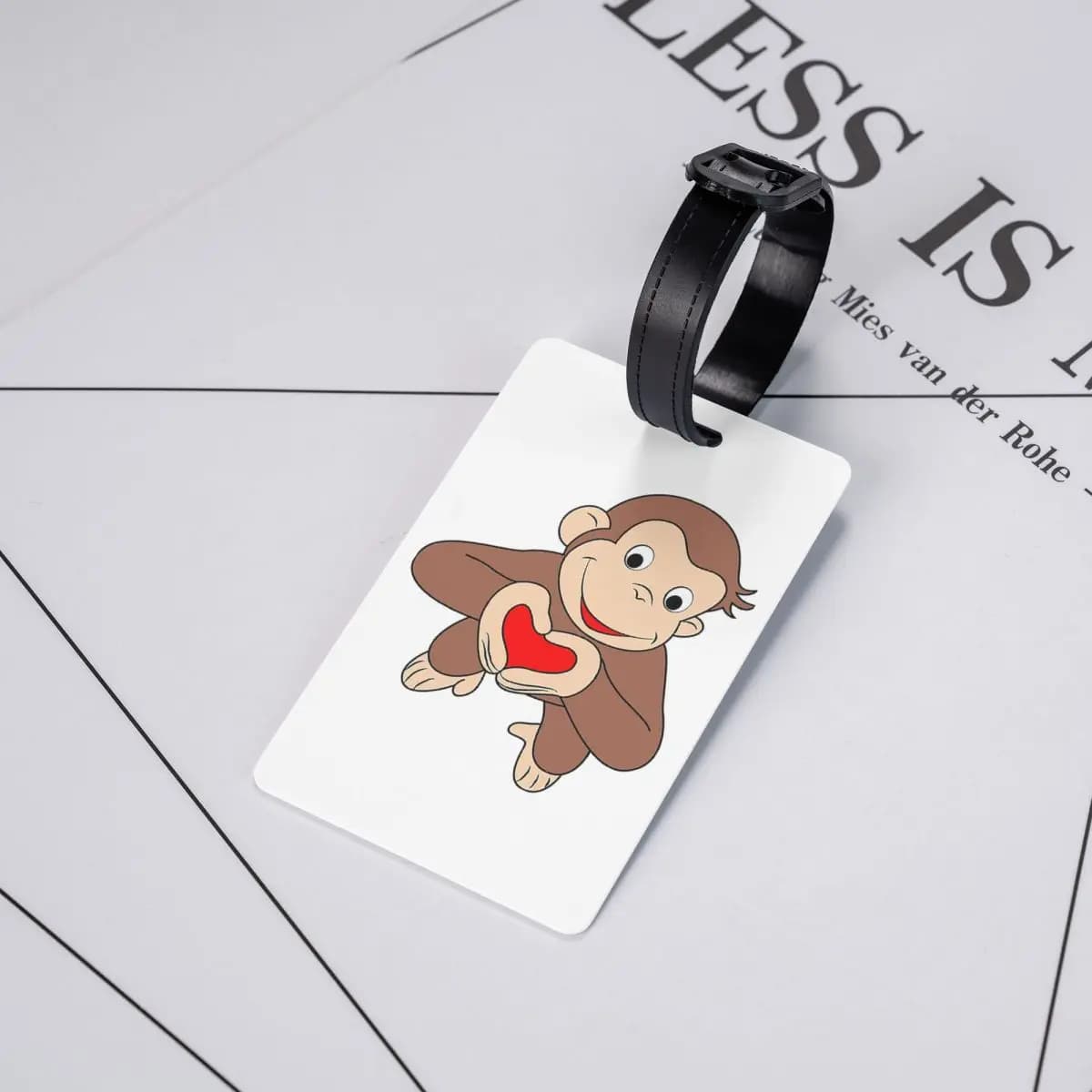 Etichette per bagagli Curious George Is All Heart, accessori per valigie, etichetta per bagaglio da viaggio, porta etichette, identificativo, nome, indirizzo