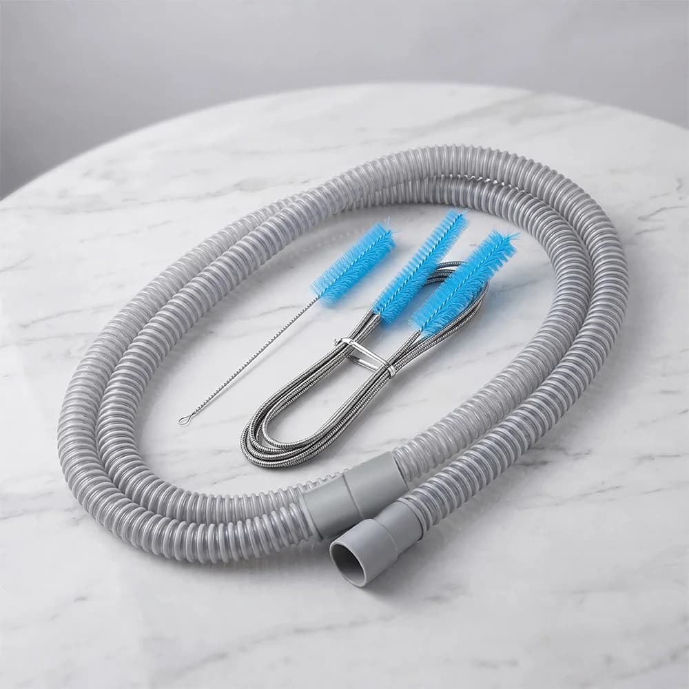 Tubo CPAP 1,8m 15mm Compatibile con Ventilatore AirMiNi, Tubo per Respiratore e Accessori Spazzola a Doppia Testa per Pulizia CPAP
