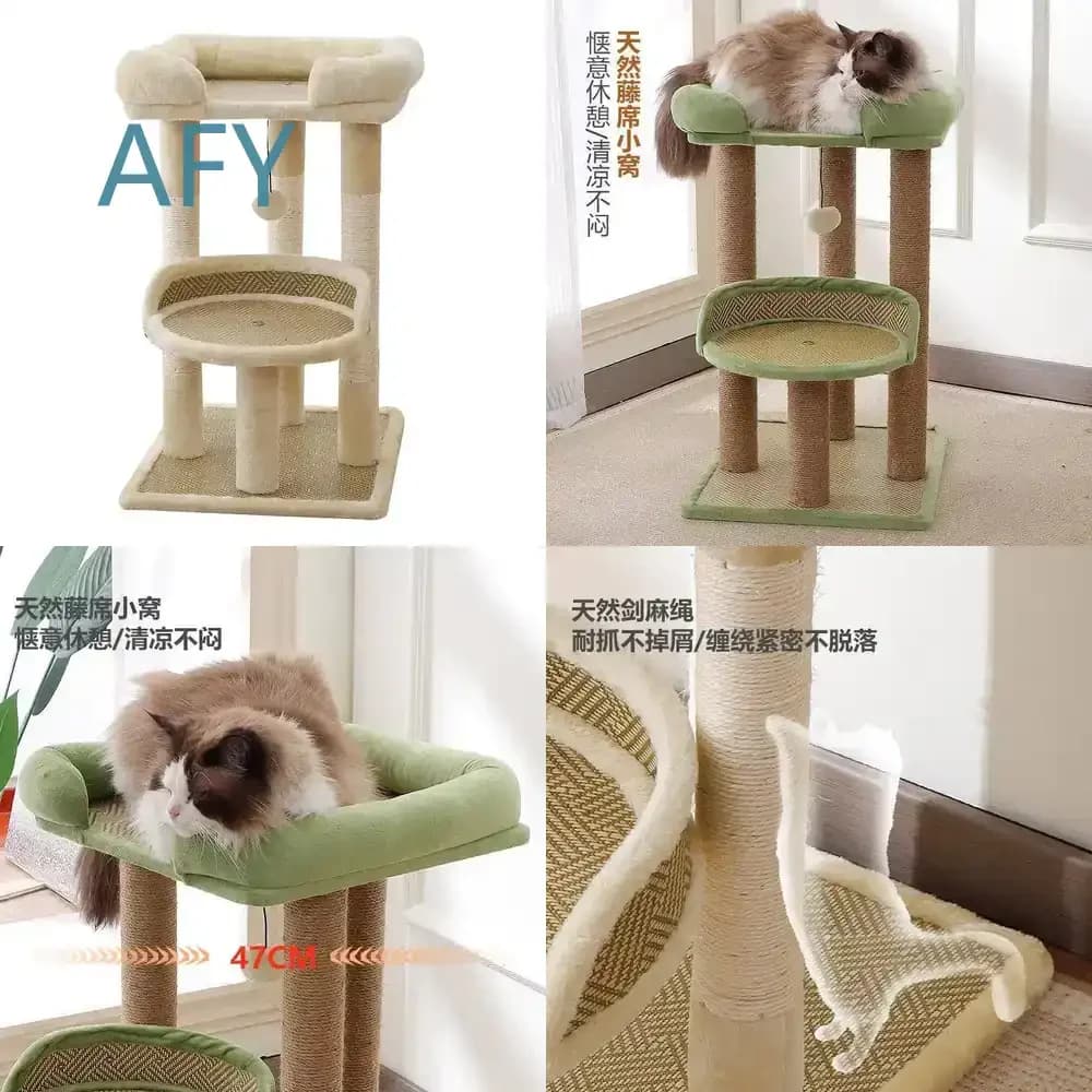 Large Cat Scratching Post for Cats with Sisal Rope Climbing Platform Jumping Tower Space Saving Pet Supplies for Small