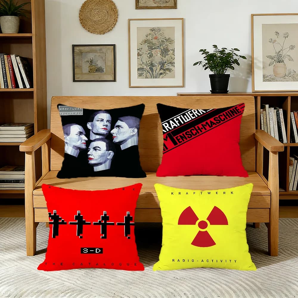 K-Kraftwerk Music Cover for pillows with print, sofa decoration, home, car, room, cafeteria, office, simple Nordic style
