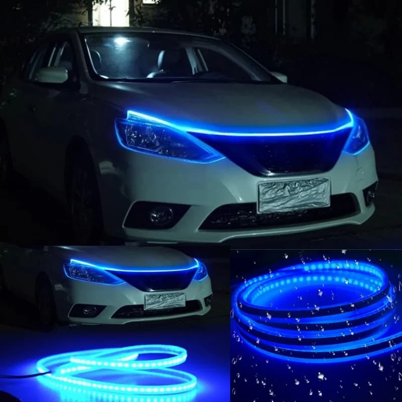 Striscia Luminosa per Cofano Auto, Impermeabile, Decorazione Esterna, Luce Ambientale per Fari, Personalizzabile, 12V Universale per Auto