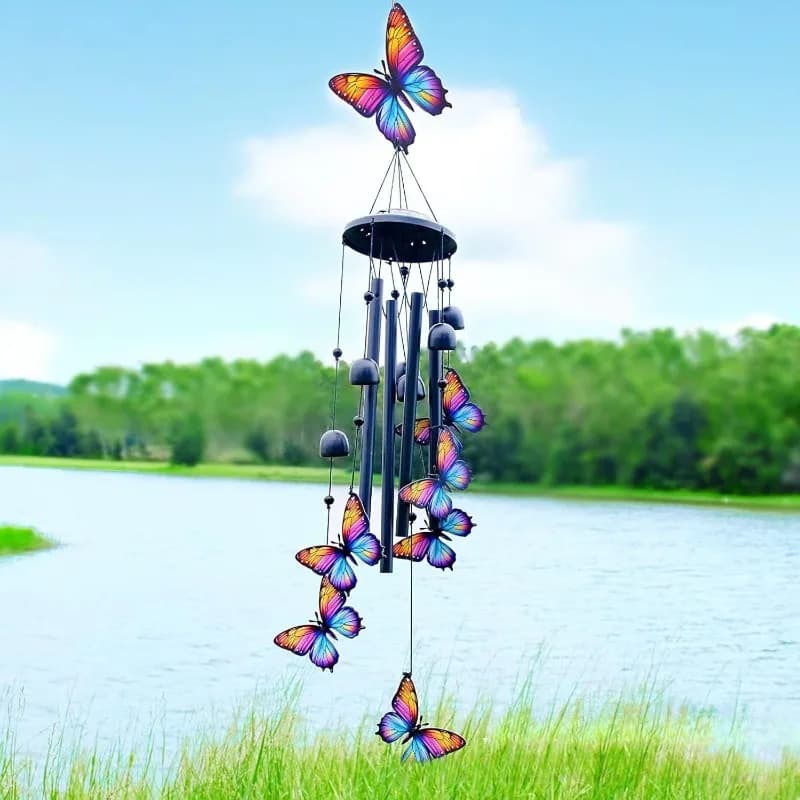 Hummingbird Metal Wind Chime Painted Hanging Decor Home Courtyard Garden Balcony Spring Decoration Craft Gift