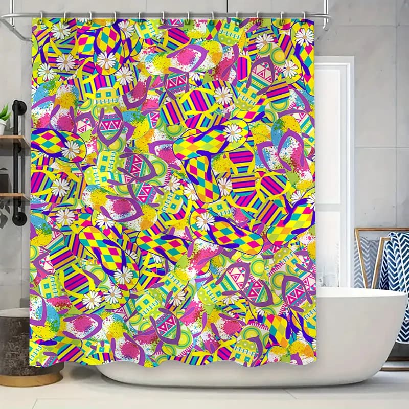 Blue Gold White Waterproof Shower Curtain with Thick Print for Bathroom Decor Modern Home Decoration Shiny Velvet Fabric 72x84in