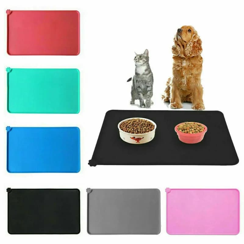 Forniture per animali domestici Tappetino per ciotola per cani in silicone con labbra alte Tappetino per alimentazione alimentare impermeabile antiaderente Vassoio per mangiatoia per cuccioli Tovaglietta per cuscino d'acqua