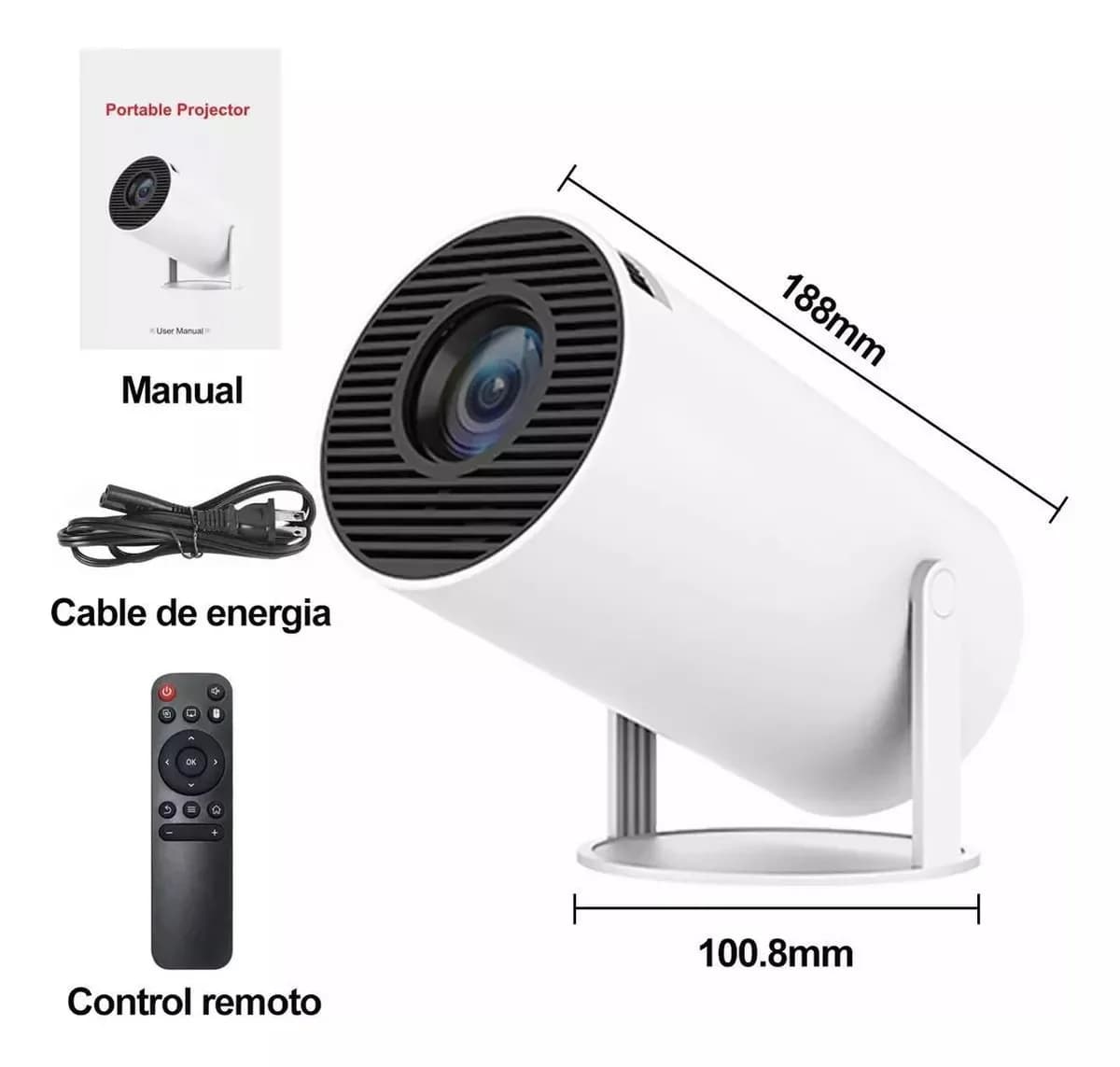 Nuovo proiettore Ultra HD con supporto per mirroring dello schermo, correzione trapezoidale verticale automatica, rotazione a 180°, proiettore portatile 4KHD per esterni e camera da letto.