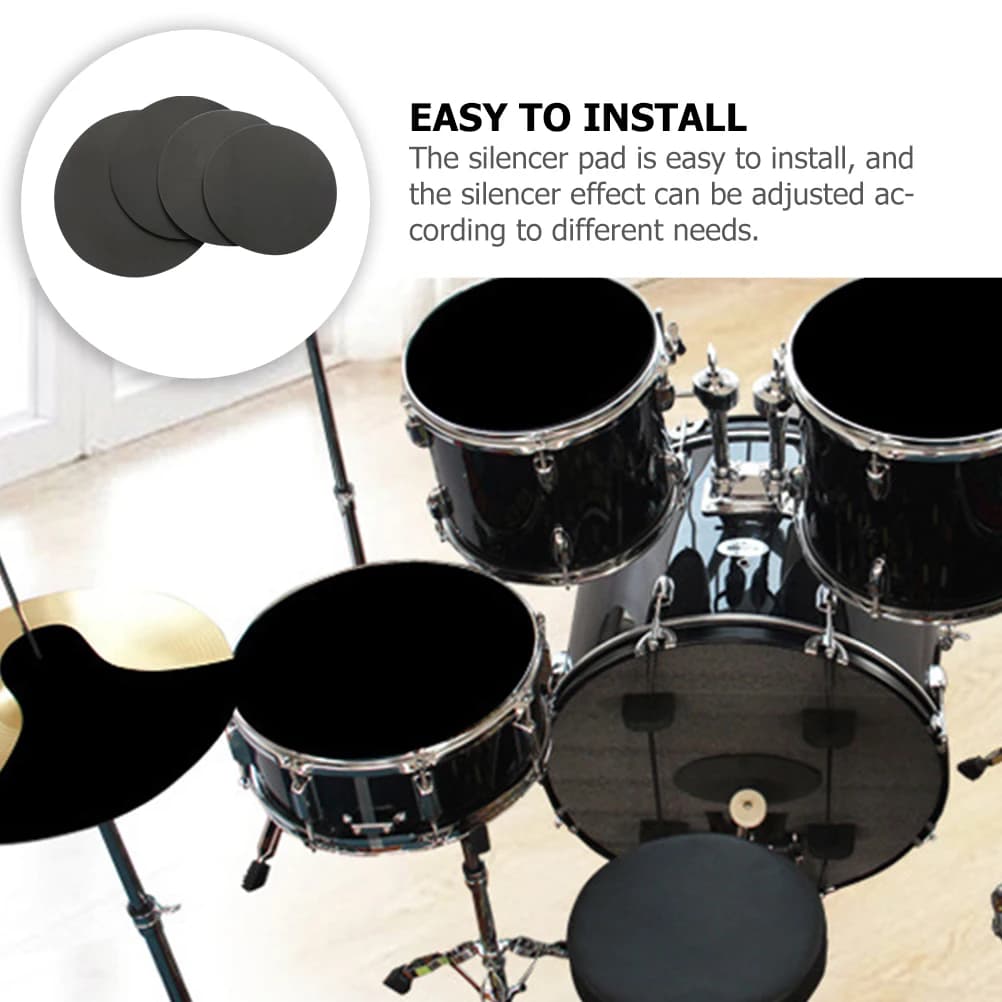 4 pezzi tamburo muto pad rullante pratica gomma schiuma pad jazz tamburo muto 12 pollici 13 metronomo marmitta smorzamento kit batteria accessori