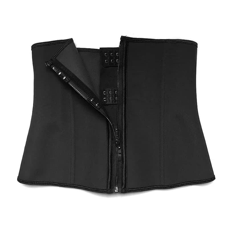 Women Tummy Control Zipper Underbust Corset Postpartum Latex Waist Trainer Shapewear Hourglass Body Shaper Cincher Slimming Belt