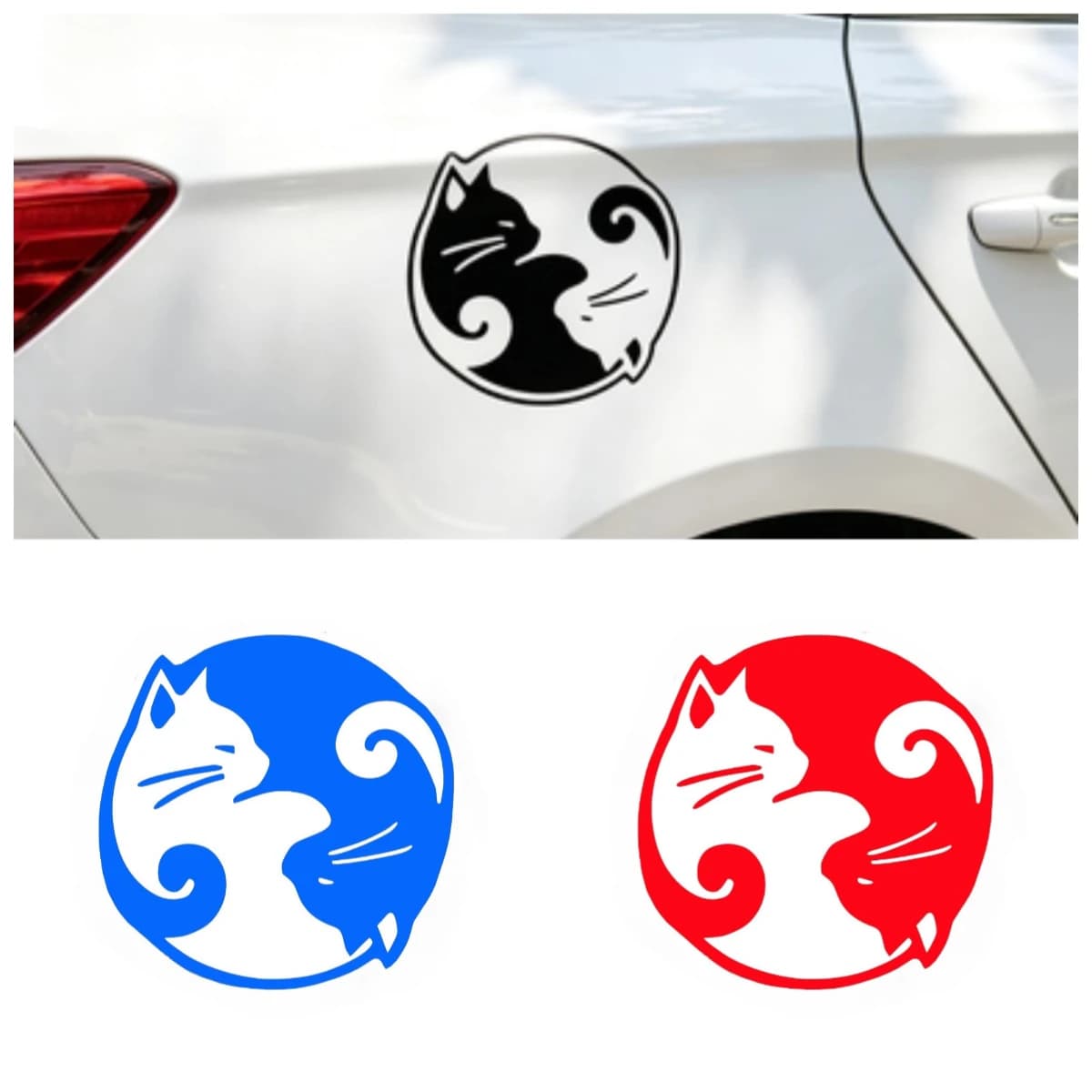 Yin Yang Cat Vinyl Car Sticker Waterproof Auto Decal For Car Window Bumper Body Laptop Decor