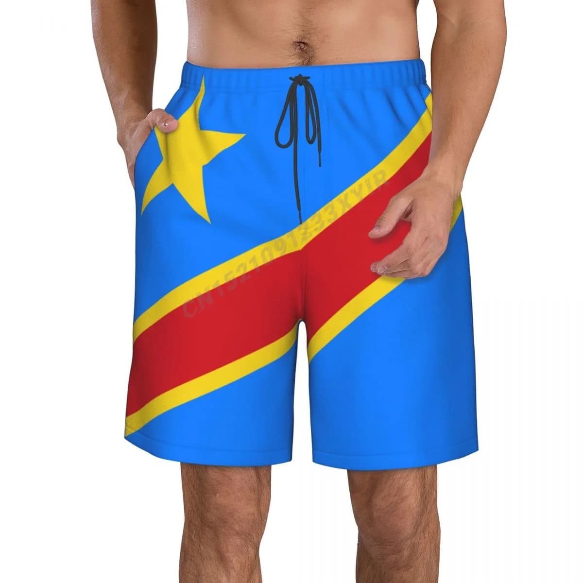 Costume da bagno da uomo in poliestere da surf con bandiera M-2XL