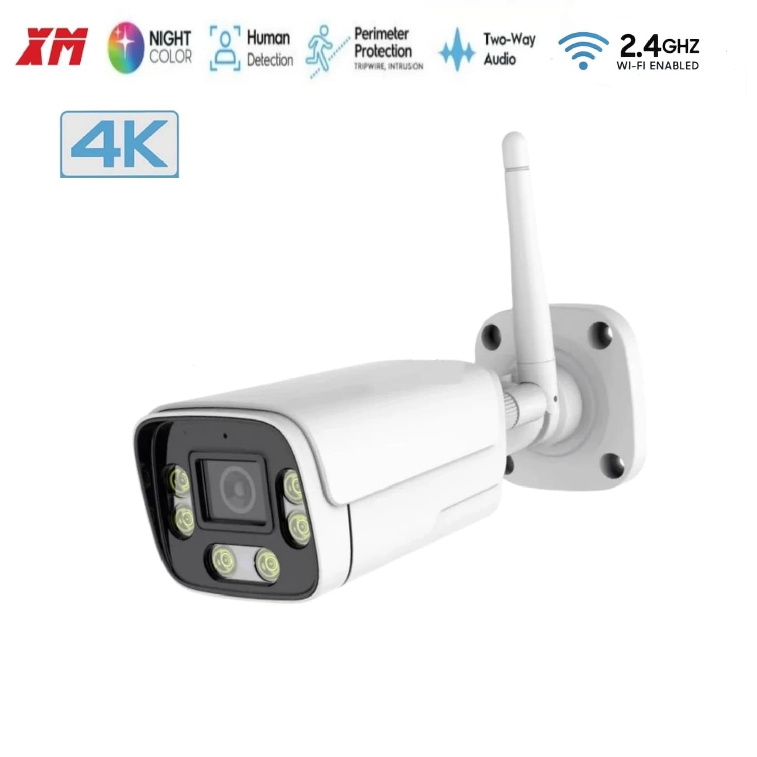 Telecamera IP wireless 4K IMX415 Sistema di sicurezza CCTV impermeabile esterno WiFi da 8 MP Visualizzabile tramite l'app ICSee XM