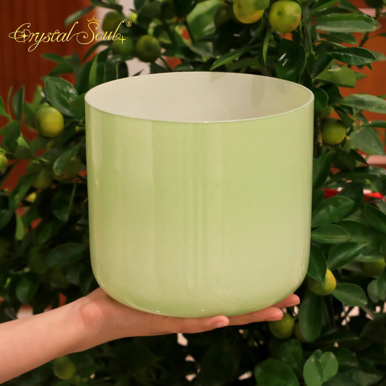 Crystal Soul 2026 Lime Green Crystal Singing Bowl Natural Energy Meditation Sound Healing