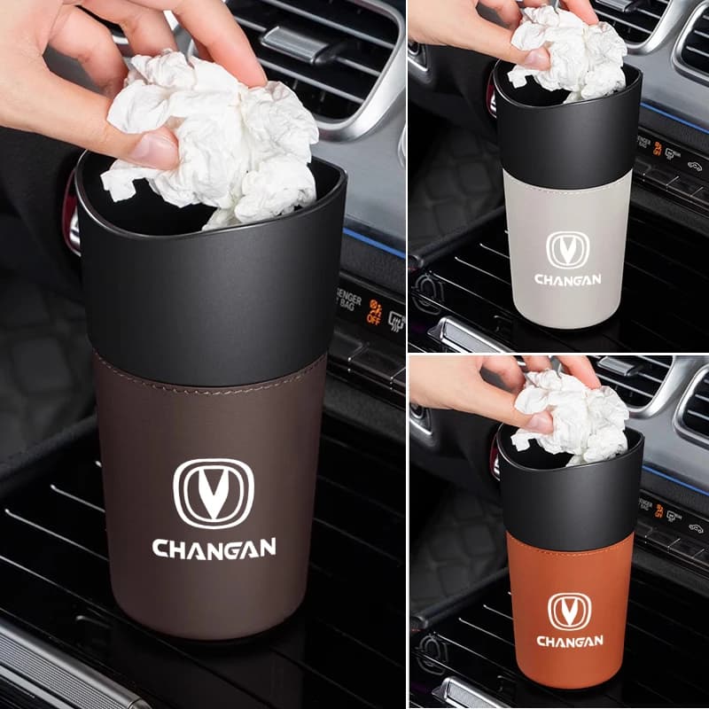Auto Pattumiera Mini Cuoio Wather Cup Lavello Organizzatore Per Changan CS75 CS35 CS55 CS15 CS85 CS95 CX70 CX20 EADO RAETON