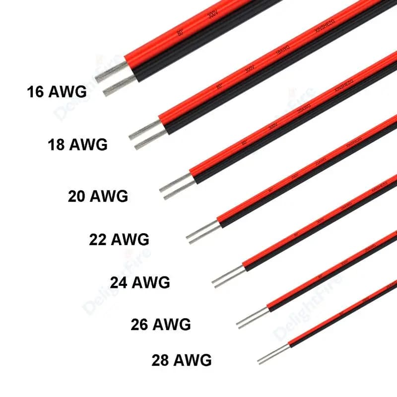 Cavo elettrico a 2 pin da 5-100 m 28/26/24/22/20/18AWG Filo di rame stagnato Cavo elettrico per ventola altoparlante Luci di striscia LED Pannello solare