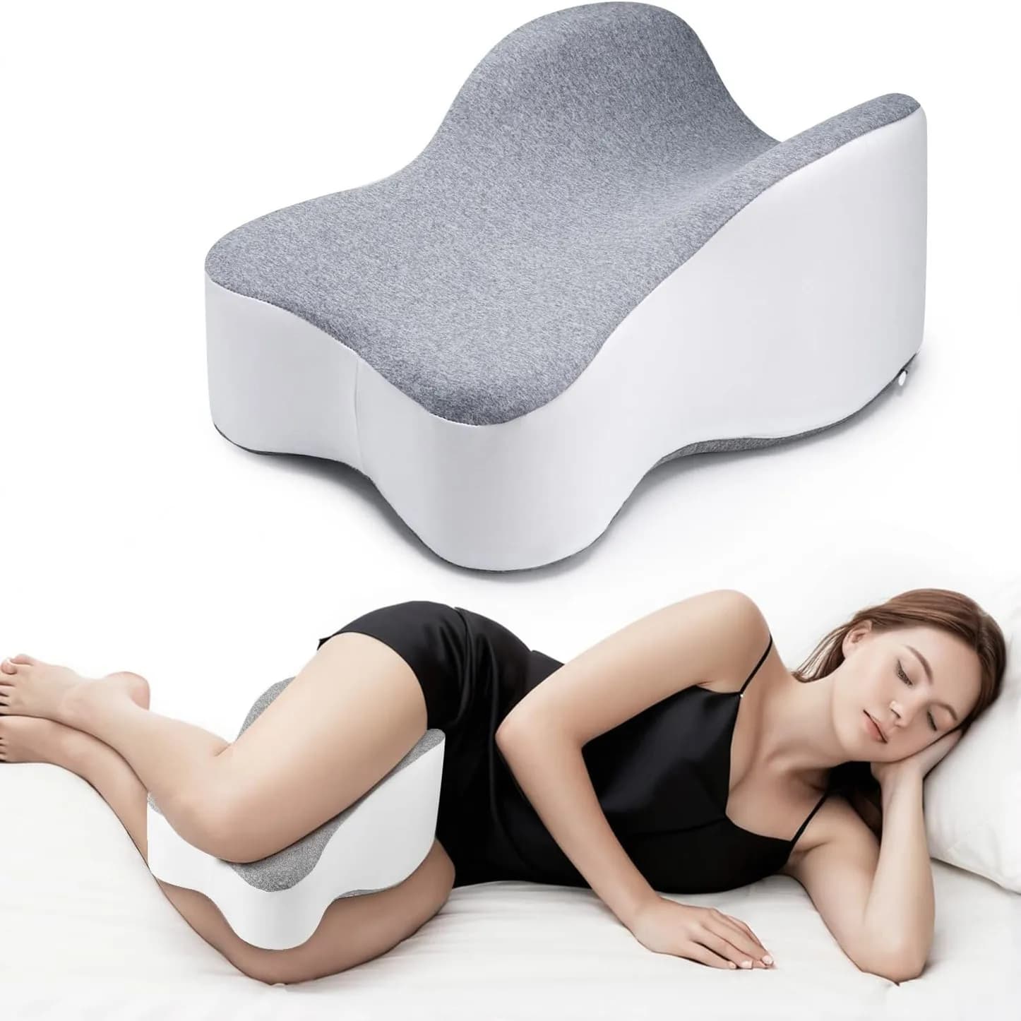 Cuscino per ginocchio in memory foam Cuscino per gambe ortopedico Cuscino per letto Supporto per sollievo dal dolore Proteggi ginocchia e gambe