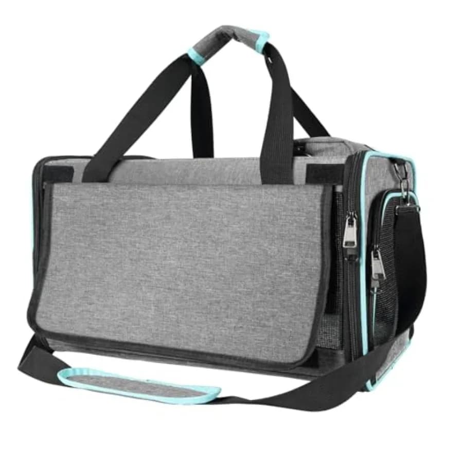 Trasportino per Gatti Approvato TSA Alaska Airline 17x11x9.5 Borsa Morbida per Viaggi Aerei di Piccoli Animali Domestici Southwest Airplane per Gattini fino a 5.4 kg
