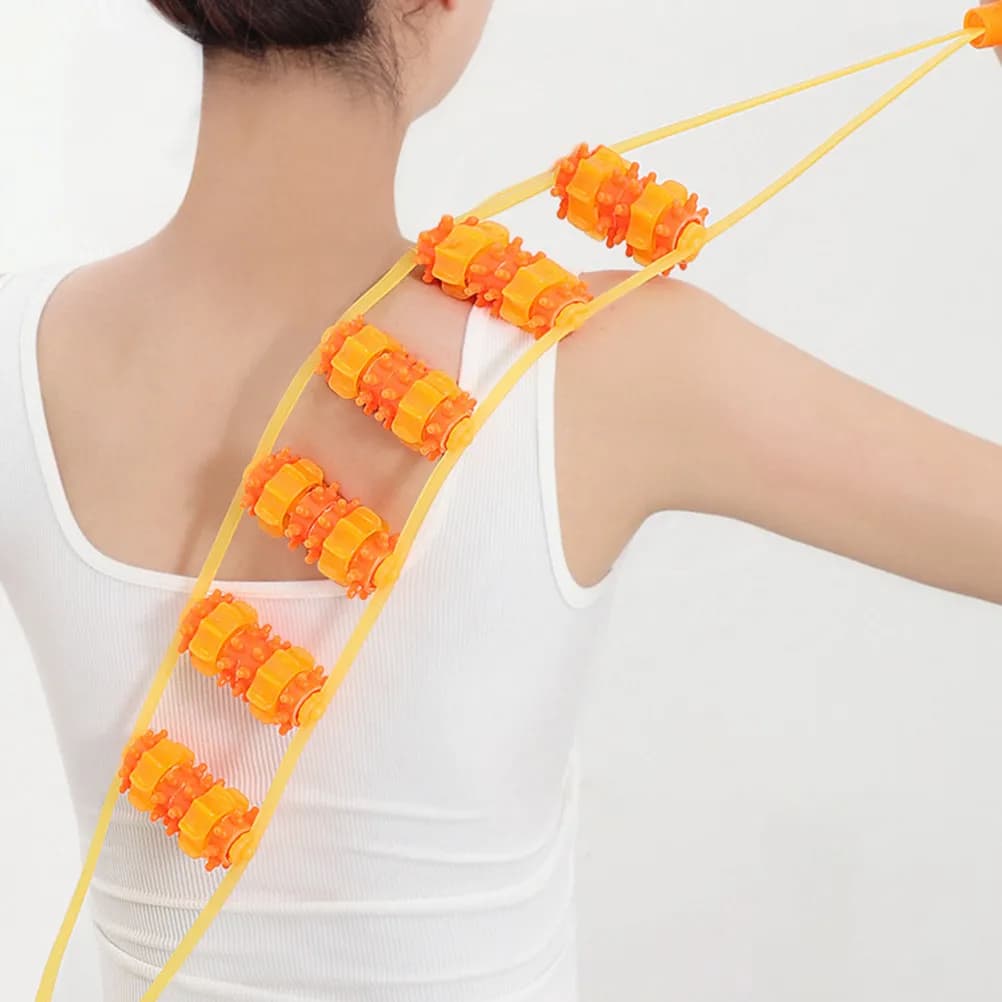 Massaggiatore Manuale per Schiena e Gambe, Rullo Portatile per Massaggio Completo delle Gambe, Strumento per il Sollievo Muscolare, Rullo Massaggiante Azionato a Mano