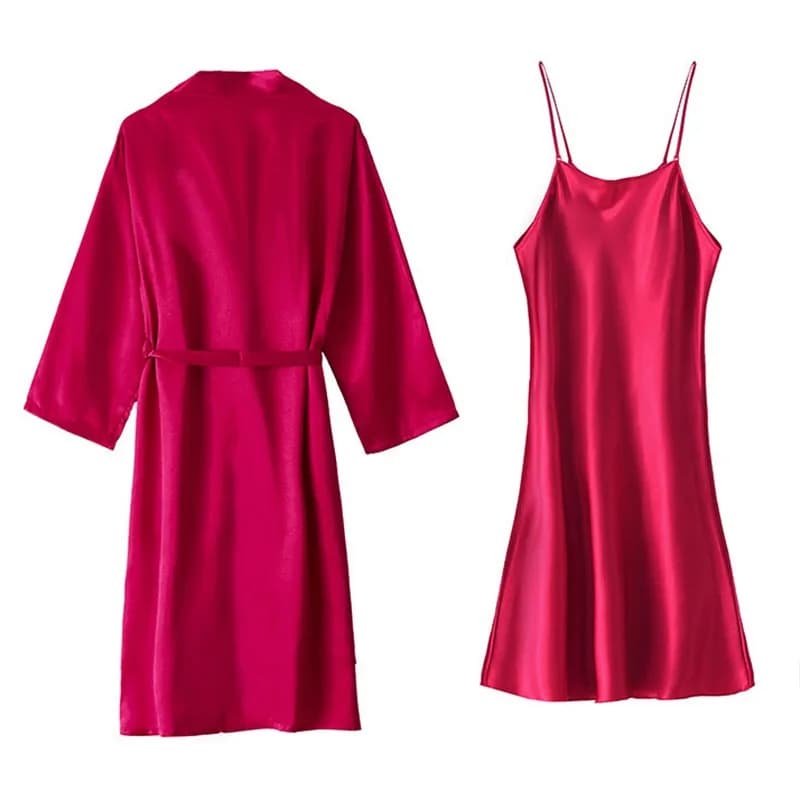 Women's Summer Bathrobe Set Kimono Robe Lady Rayon Swimwear Yukata Sleepwear Sleepwears Pijama size M-XXL