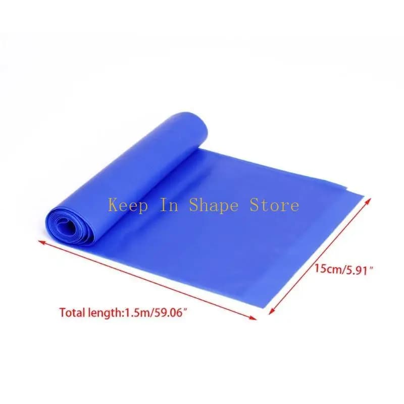 U1JC 1.5m Elastic Yoga Pilates Rubber Stretch Resistance Exercise Fitness Band Belt