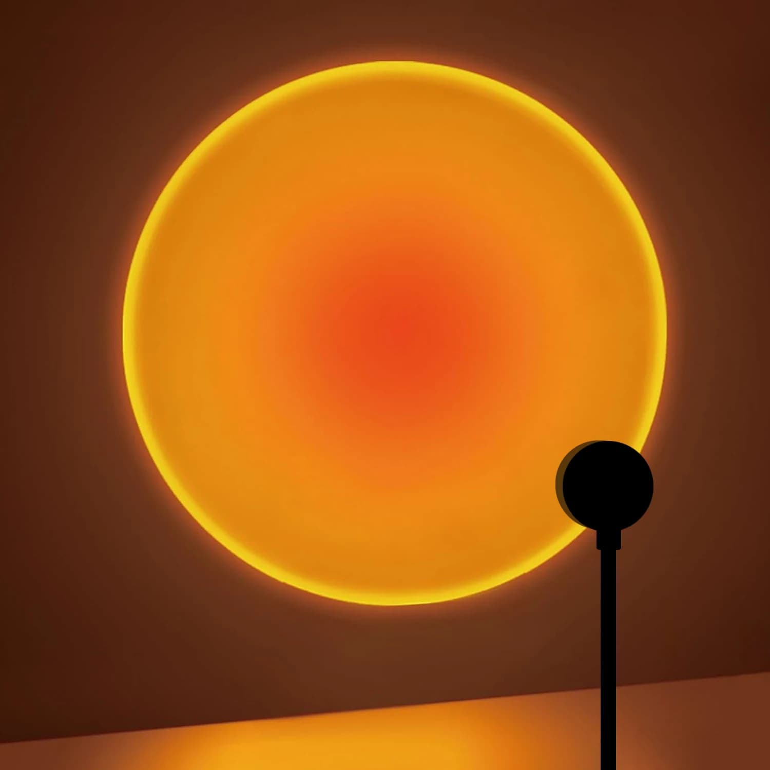 Sunset projection lamp, USB atmosphere lamp for home decoration, multi-angle wheel, suitable for living room and bedroom