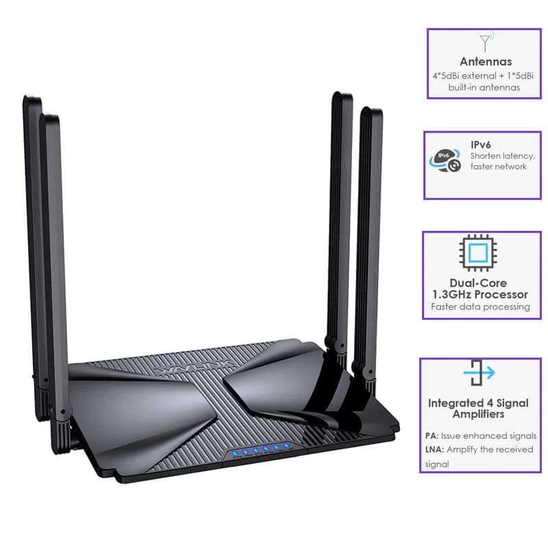 Ripetitore di segnale wireless router WiFi Ethernet AX3000 Dual Band WIFI6 Router AP/Ripetitore wireless Amplificatore extender wireless
