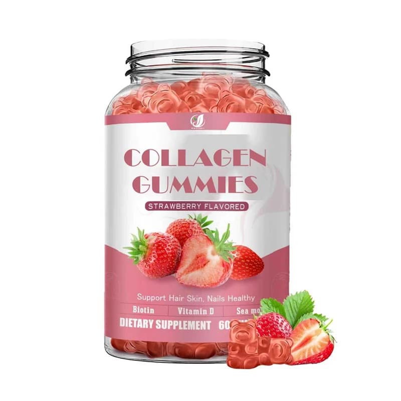 Gommose al Collagene con Vitamina C, Zinco e Peptidi di Collagene Idrolizzato, Adatte per Capelli, Pelle, Unghie, Non OGM