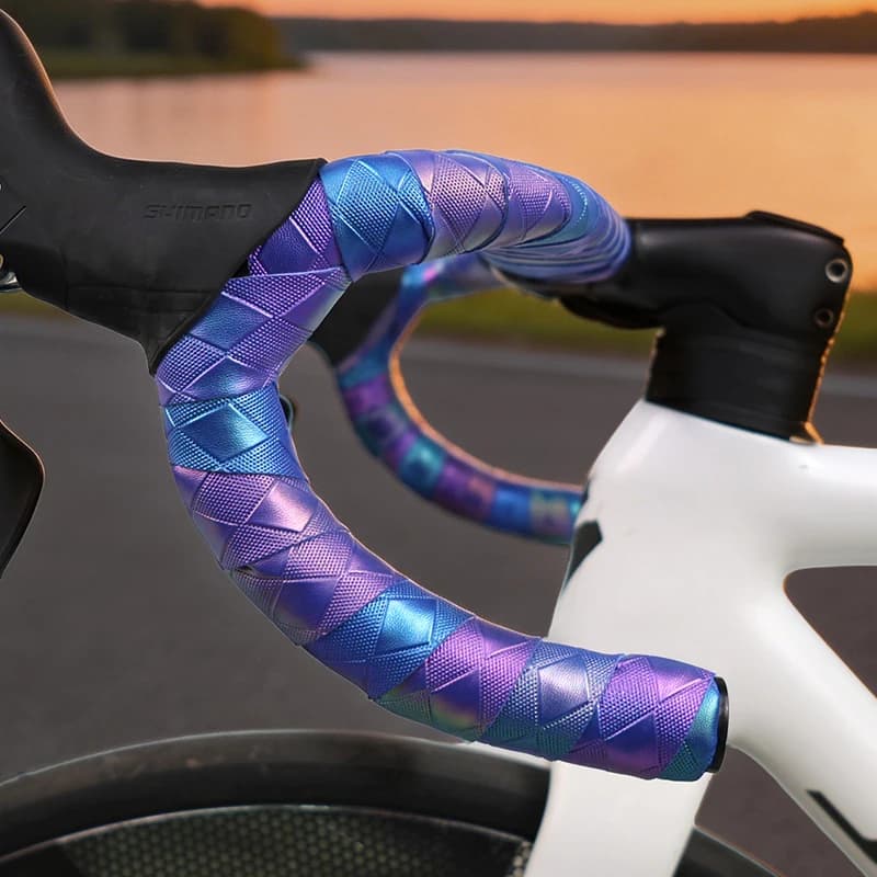 Road Cycling Bike Handlebar Tape Light Reflective Dazzle Bar Tape EVA/PU Damping Anti-Vibration Durable Handle Drop Bar Straps