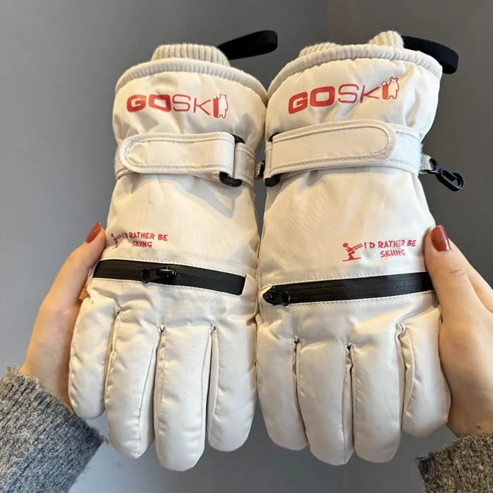 Protective Gears Full Finger Skiing Gloves Plush Waterproof Winter Warm Gloves Windproof Thick Motorcycle Gloves Winter