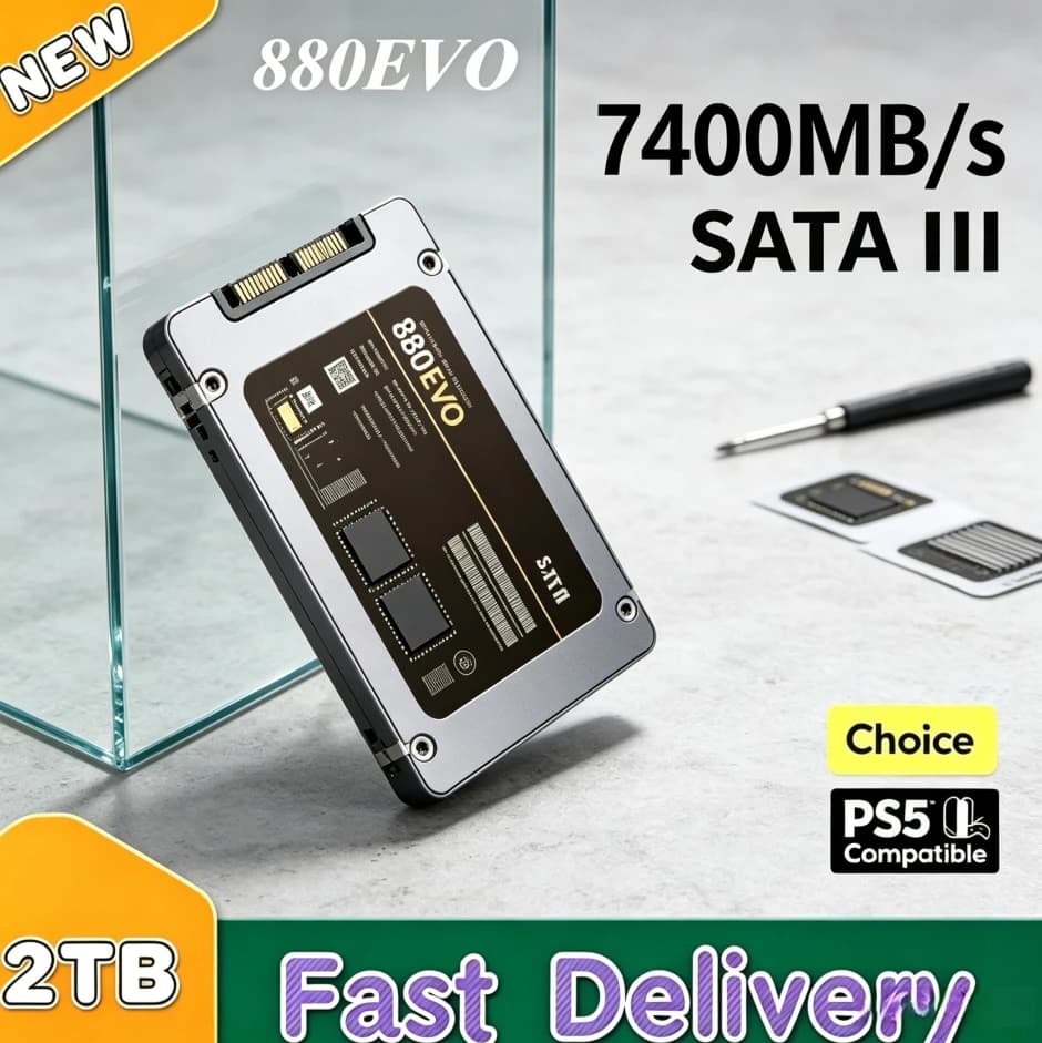 Original New 880 SATA 1TB 2.5 Inch Large Capacity Internal SSD Solid State Drive 550MB/s For PC Notebook Gaming Office Daily Use