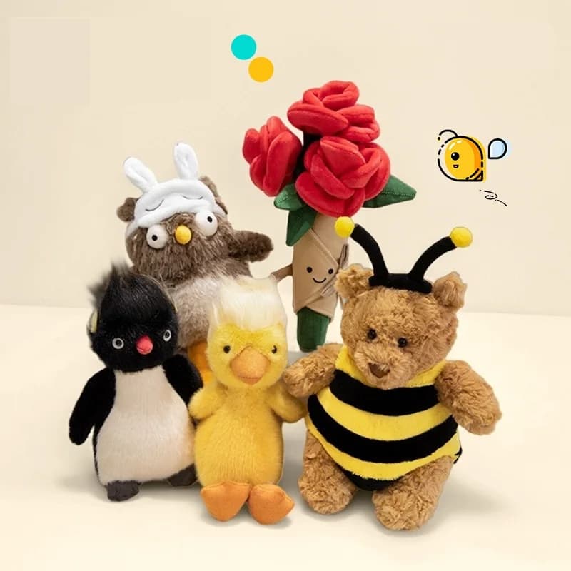 Simpatico orsacchiotto squishy trasforma in ape bambola di peluche gufo pinguino anatra rosa peluche giocattolo divertente regalo di San Valentino