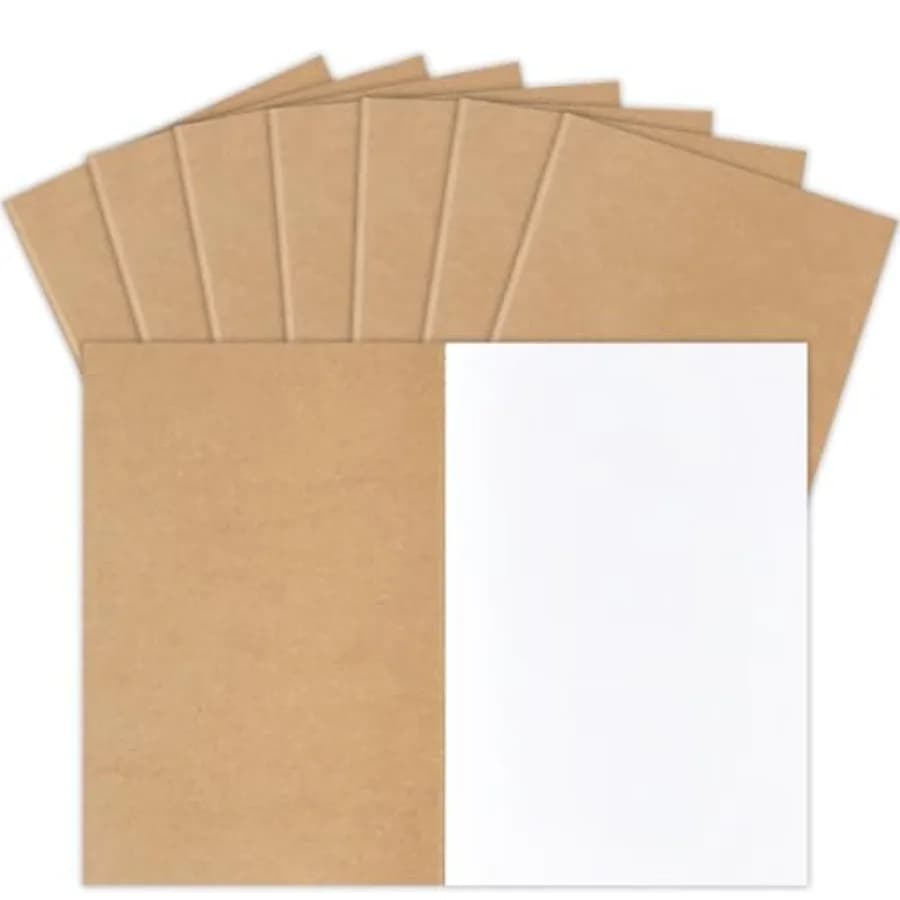 8 Pack Blank Kraft Notebooks Journals Notebook Sketch Drawing Pad Book Bulk for Junk Journal, A5, 60 Pages, 8.3 x 5.5 Inch