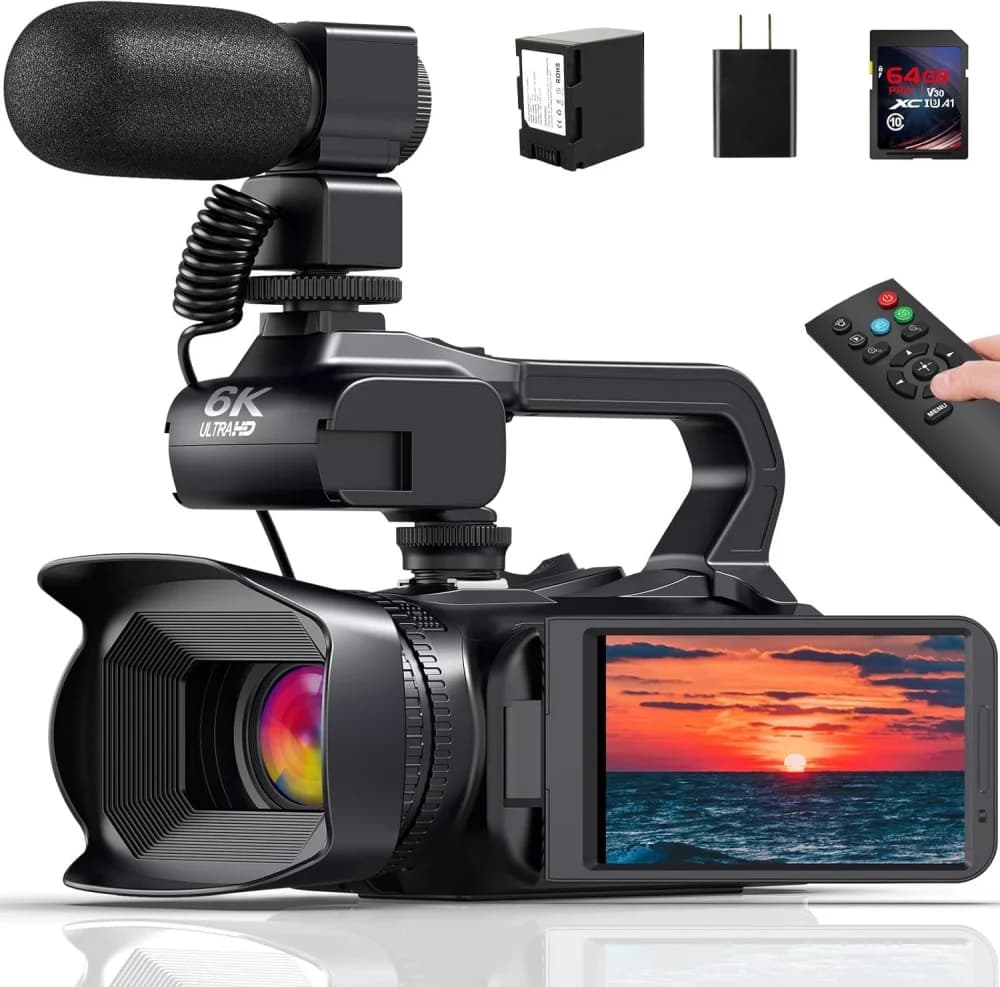 Video Camera 64MP 4K UHD Zoom 18X Vlog Digital Camera Webcam WIFI for streaming live Youtube 4.0 270 ° Touch screen rotating