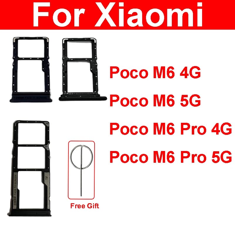 Presa adattatore vassoio scheda SIM per Xiaomi Poco M6 Pro 4G 5G parti di ricambio supporto lettore scheda SIM scheda di memoria