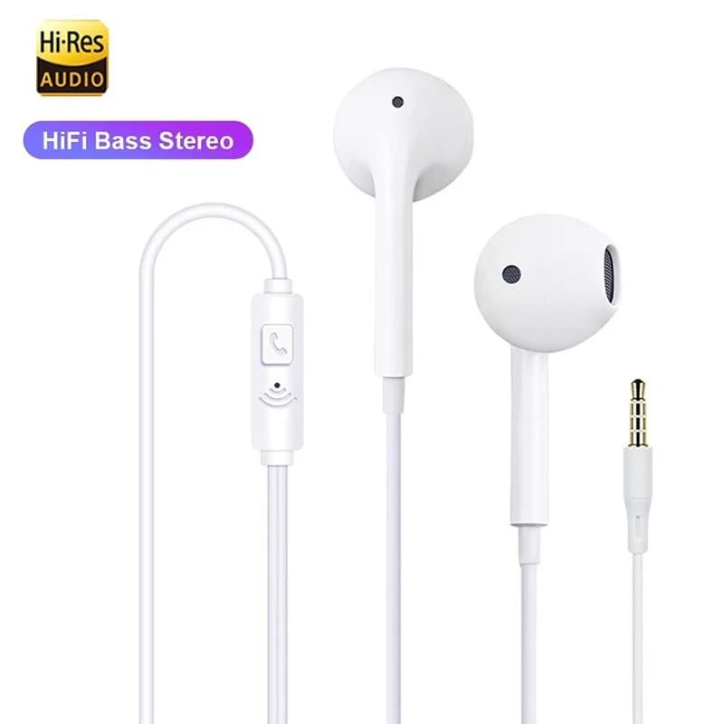 Auricolari universali con jack da 3,5 mm, cuffie cablate con microfono, auricolari stereo HiFi, cuffie musicali sportive per Xiaomi Redmi Poco