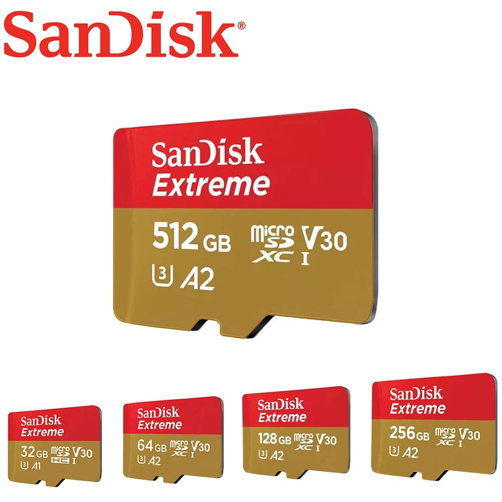 Scheda di Memoria Originale Sandisk da 512GB, 64GB, 128GB, Classe 10 UHS-I, Micro SD C10 Ultra A2 HC/SDXC, Dropshipping