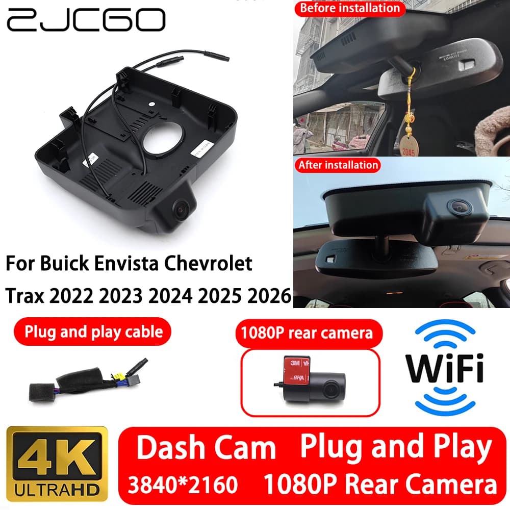 for Buick Envista Chevrolet Trax 2022 2023 2024 2025 2026 4K 2160P Front Rear Camera Dash Cam Wifi Plug and Play Video Recorde