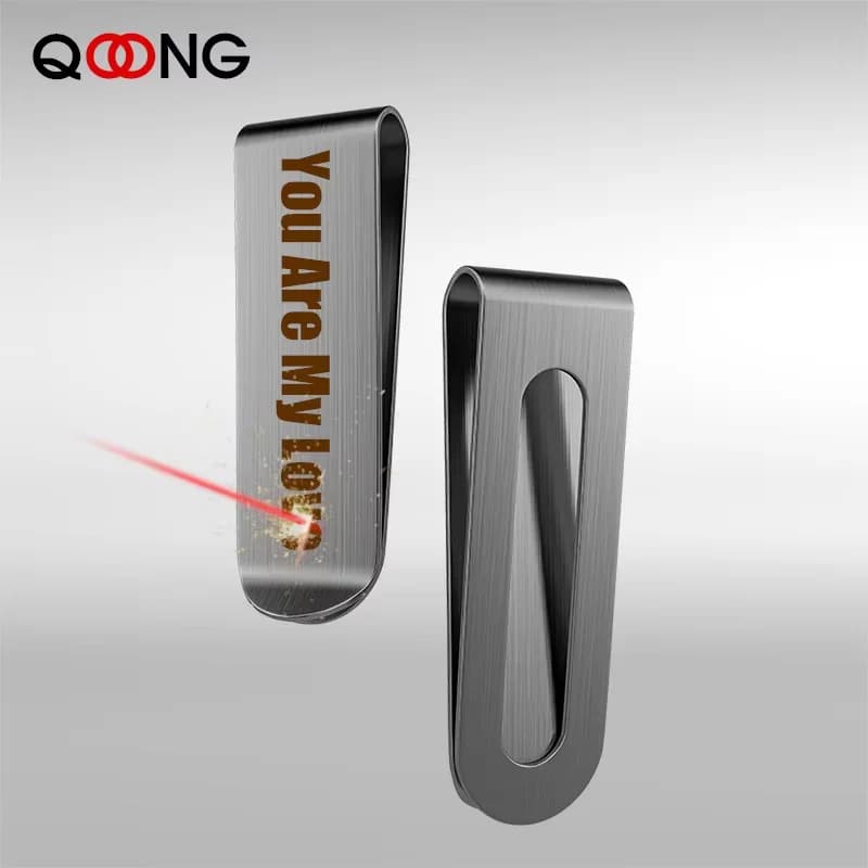 Custom Lettering 2 Styles Stainless Steel Silver Color Money Clip Slim Pocket Moneyclip Cash ID Credit Card Clamp Holder 40-008