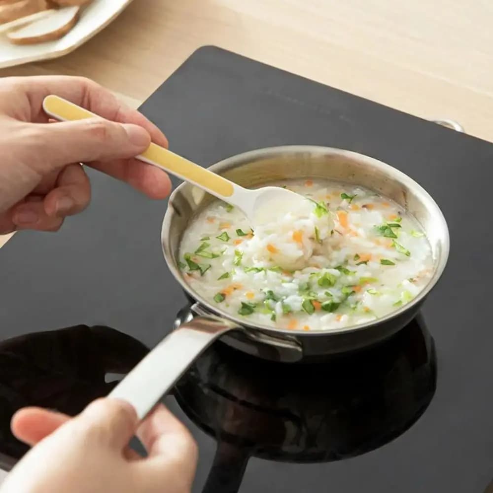 Detour door Stainless steel eggs bowl 13 cm Hanging oil spray pan Quick heat conducting Silver breakfast pot