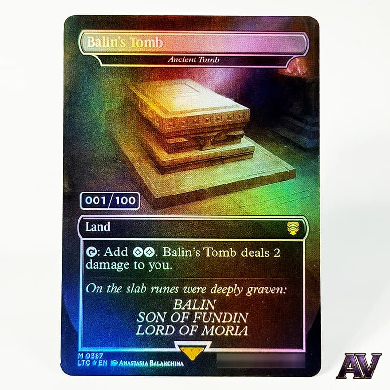 Carte Proxy HoloFoil Vintage Legacy della Serie Commander M387 - Balin's Tomb (Tombe di Balin) con Numero di Serie - LTC TCG [Inglese]