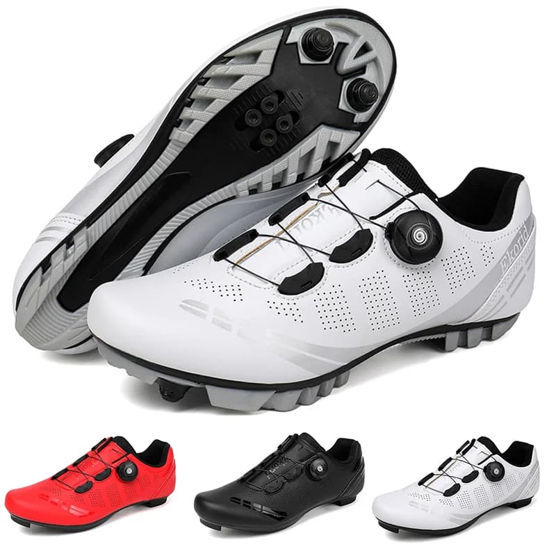 Scarpe da Ciclismo Professionali Unisex con Tacchette, Traspiranti e Antiscivolo per Mountain Bike, Uomo e Donna, per Ciclismo su Strada e Fuoristrada