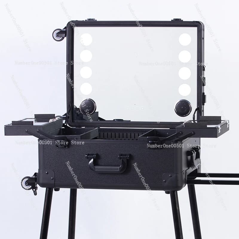Valigetta Professionale per Trucco con Luci LED, Altoparlante Bluetooth e Supporto Nascosto, Beauty Case Mobile per Truccatori e Stilisti Nuziali