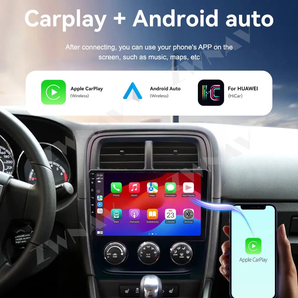 Android 14 Navigazione GPS per auto Carplay 10.25 "Display multimediale Touch Screen per Dodge Calibre 2010-2012 Lettore multimediale per auto