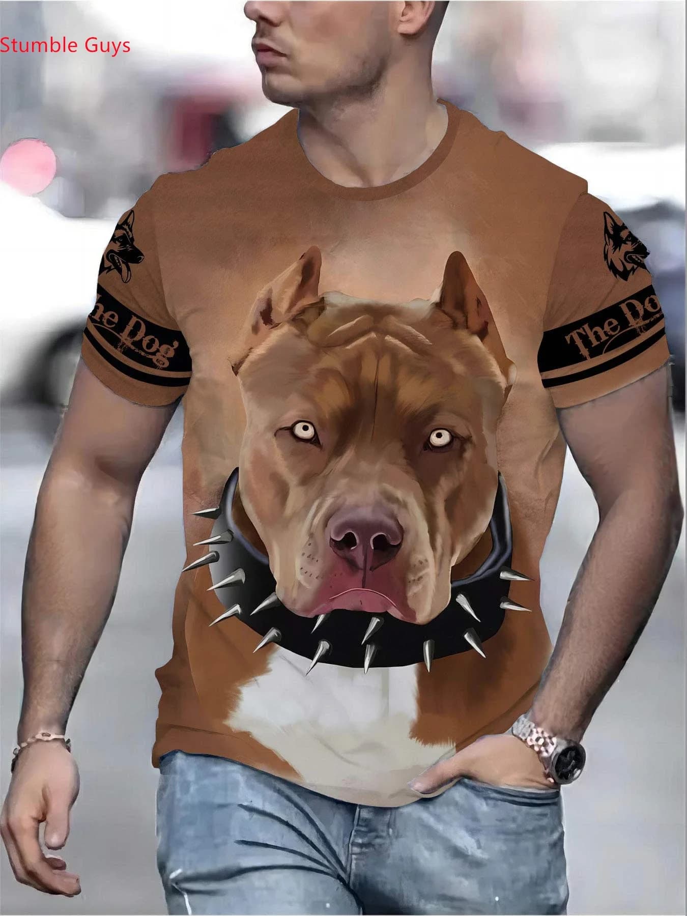 Fashion Breathable Men's Street Jersey T-Shirt Summer Casual Short Sleeve Quick Dry Printed Sportswear