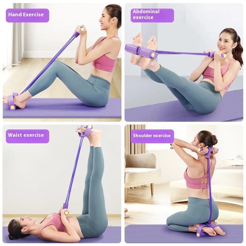 Elastic Pedal Extractor with multifunctional tension rope resistance band for leg stretching, weight training, portable fitness equipment